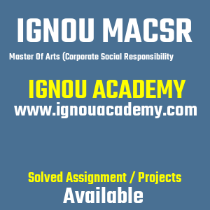 IGNOU MACSR SOLVED ASSIGNMENT 2025 2026